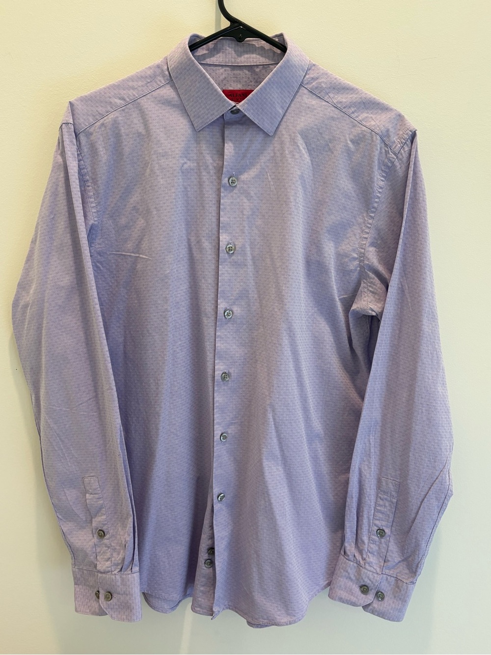 Men’s Alfani Lavender Patterned Dress Shirt - Long Sleeve- Slim Fit